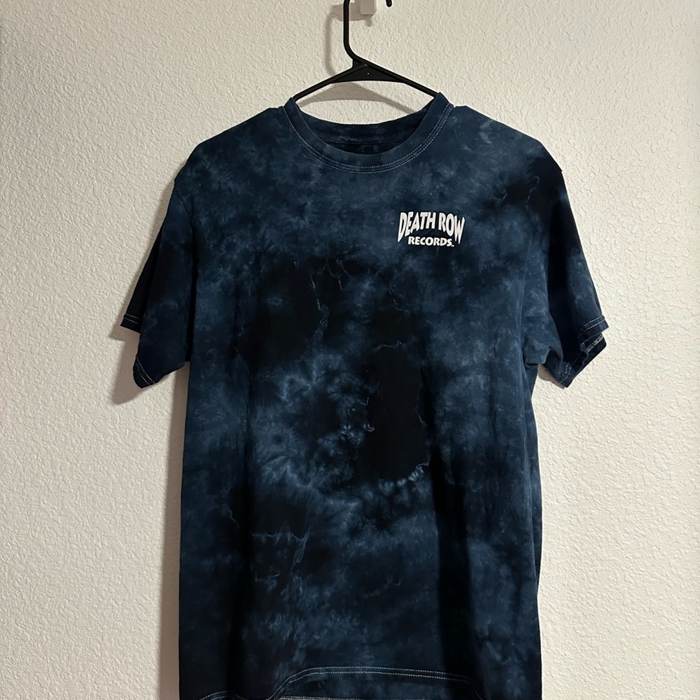 Death Row Records Tie Dye Tshirt M Blue Black‎ Graphic Tee HipHop Rap